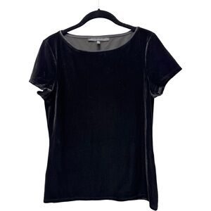 White House Black Market Velvet Black Short Sleeve Tee